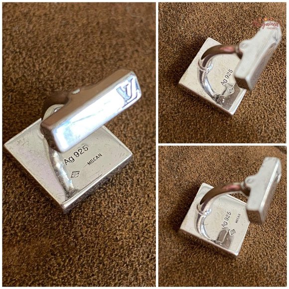 Authentic Louis Vuitton Brown Damier Ebene Coated Canvas Square Cufflinks Case - Picture 11 of 13